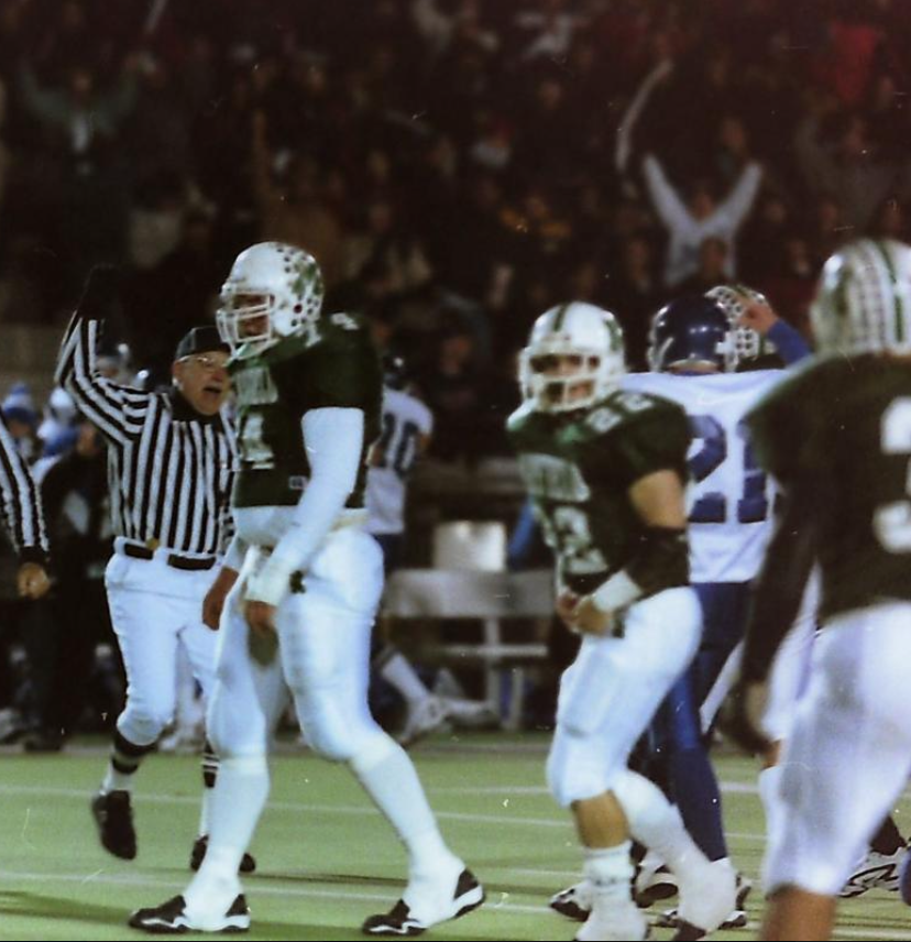 Nick Palazzo celebrating a touchdown for Mayfield High School in 1998
